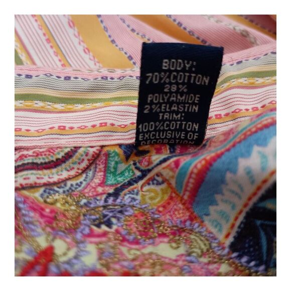 Robert Graham Shirt Button Up Embroidered 3/4 Sleeve Flip Cuff Women's Small - Picture 5 of 5